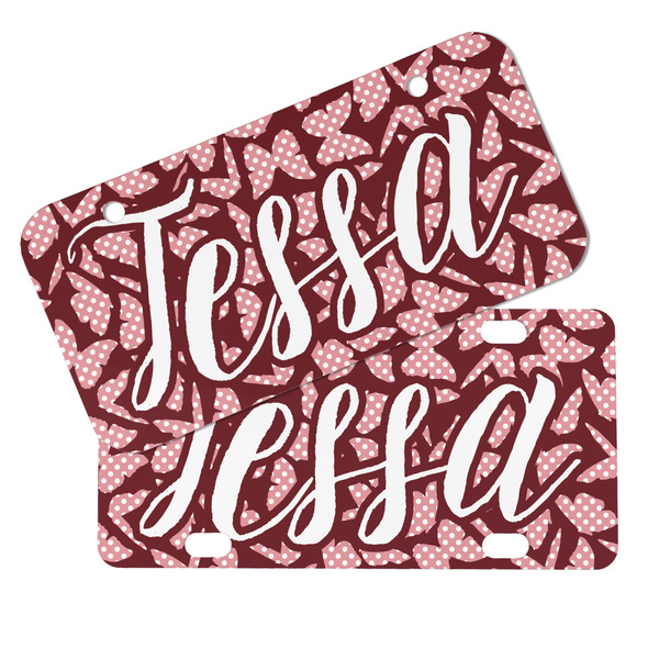 Polka Dot Butterfly Mini License Plates - MAIN (4 and 2 Holes)