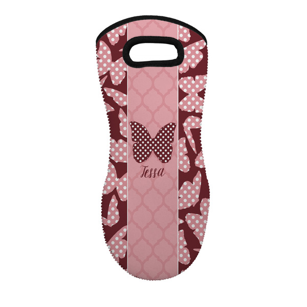 Custom Polka Dot Butterfly Neoprene Oven Mitt w/ Name or Text