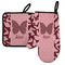 Polka Dot Butterfly Left Oven Mitt & Pot Holder Set w/ Name or Text