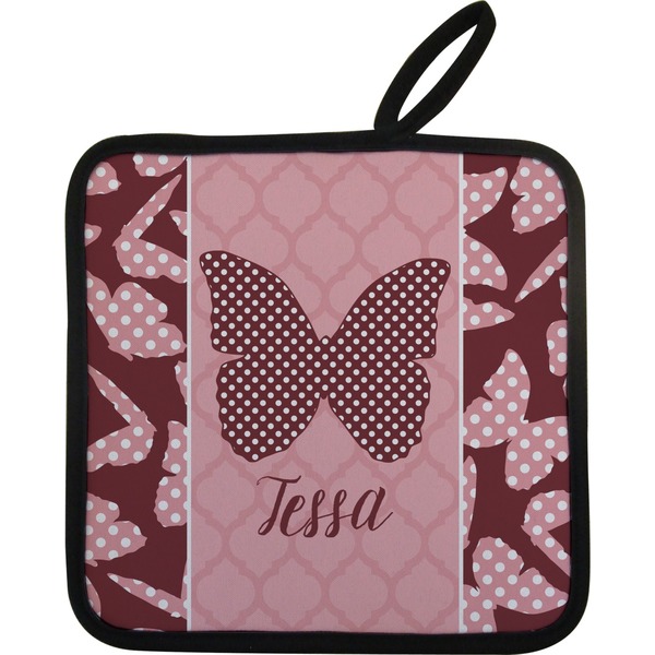 Polka Dot Butterfly Neoprene Pot Holder