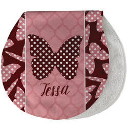 Polka Dot Butterfly Burp Pad - Velour w/ Name or Text