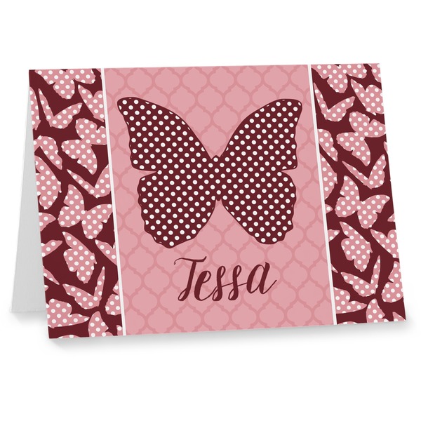Custom Polka Dot Butterfly Note cards (Personalized)