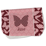 Polka Dot Butterfly Burp Cloth - Fleece w/ Name or Text