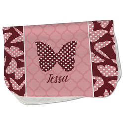 Polka Dot Butterfly Burp Cloth - Fleece w/ Name or Text