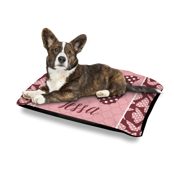 Polka Dot Butterfly Outdoor Dog Beds - Medium - IN CONTEXT