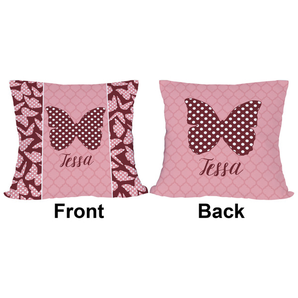 Polka Dot Butterfly Outdoor Pillow - 16x16