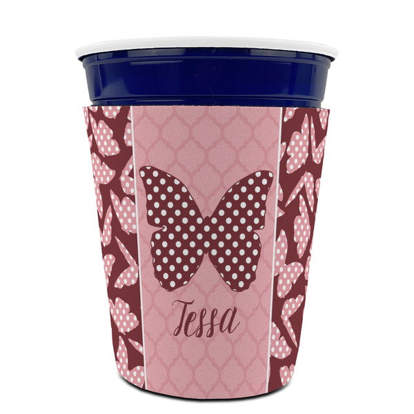 Polka Dot Butterfly Party Cup Sleeves - without bottom - FRONT (on cup)