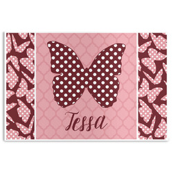Polka Dot Butterfly Disposable Paper Placemats (Personalized)
