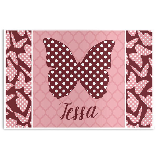 Custom Polka Dot Butterfly Disposable Paper Placemats (Personalized)