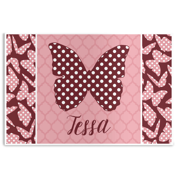 Custom Polka Dot Butterfly Disposable Paper Placemats (Personalized)
