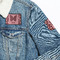 Polka Dot Butterfly Patches Lifestyle Jean Jacket Detail