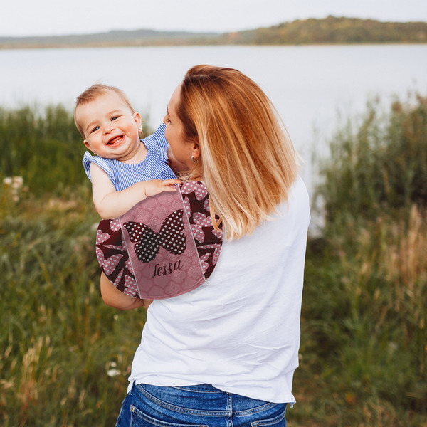 Polka Dot Butterfly Peanut Shaped Burp - Lifestyle