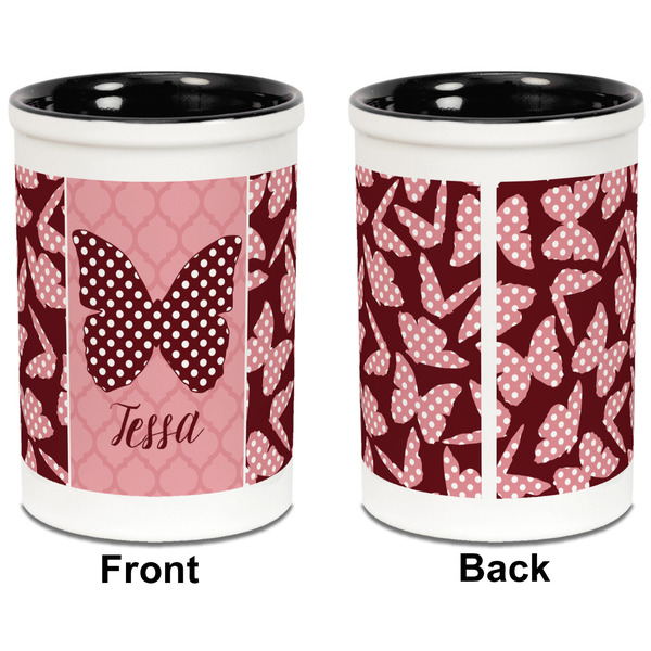 Polka Dot Butterfly Pencil Holder - Black - approval