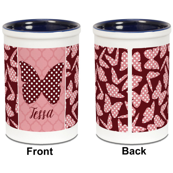 Polka Dot Butterfly Pencil Holder - Blue - approval