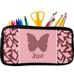 Polka Dot Butterfly Neoprene Pencil Case - Small w/ Name or Text