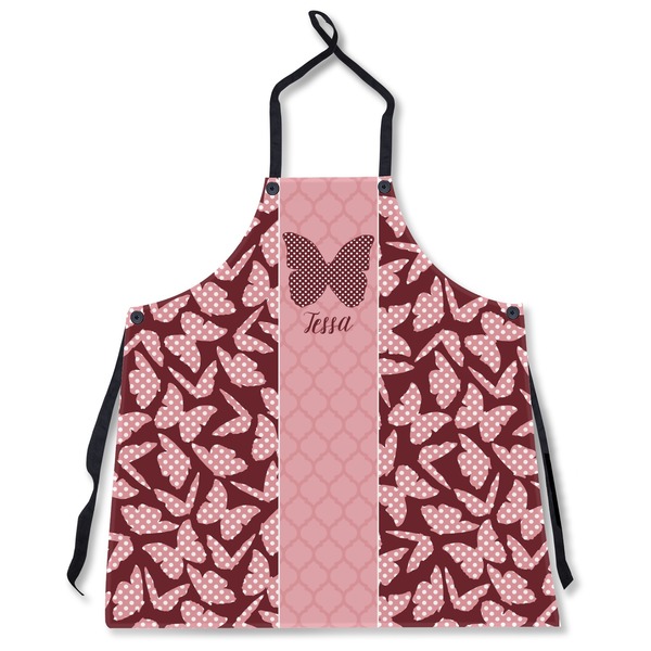 Custom Polka Dot Butterfly Apron Without Pockets w/ Name or Text