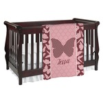 Polka Dot Butterfly Baby Blanket (Double Sided) (Personalized)