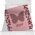 Polka Dot Butterfly Minky Blanket - Toddler / Throw - 60"x50" - Single Sided (Personalized)