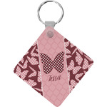 Polka Dot Butterfly Diamond Plastic Keychain w/ Name or Text