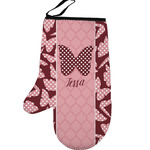 Polka Dot Butterfly Left Oven Mitt (Personalized)