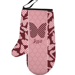 Polka Dot Butterfly Left Oven Mitt (Personalized)