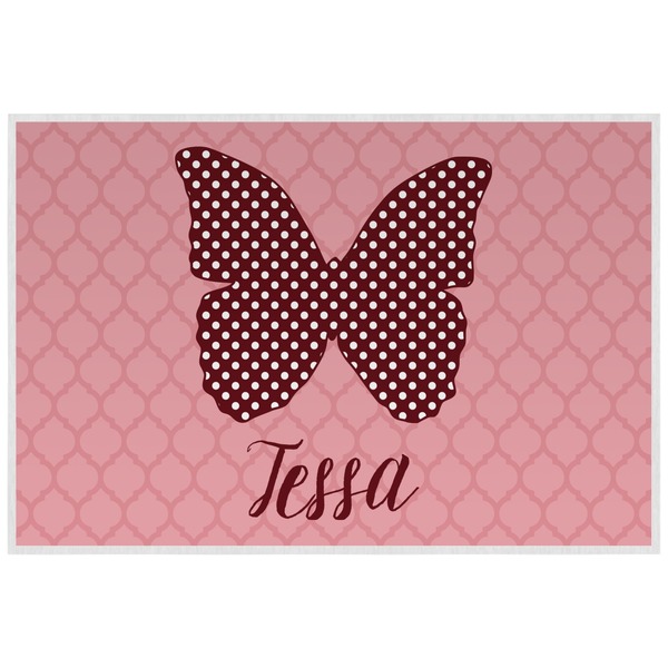 Polka Dot Butterfly Personalized Placemat (Back)