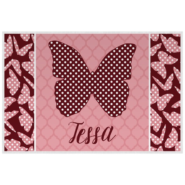 Custom Polka Dot Butterfly Laminated Placemat w/ Name or Text