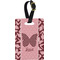 Polka Dot Butterfly Plastic Luggage Tag - Rectangular w/ Name or Text