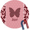 Polka Dot Butterfly Round Fridge Magnet (Personalized)