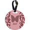 Polka Dot Butterfly Personalized Round Luggage Tag