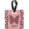Polka Dot Butterfly Plastic Luggage Tag - Square w/ Name or Text
