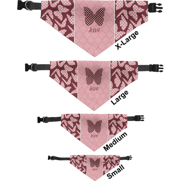 Polka Dot Butterfly Pet Bandana Sizes