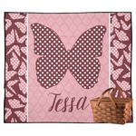 Polka Dot Butterfly Outdoor Picnic Blanket (Personalized)
