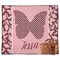 Polka Dot Butterfly Picnic Blanket - Flat - With Basket