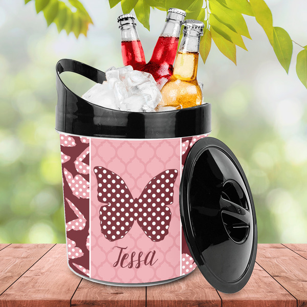 Polka Dot Butterfly Plastic Ice Bucket - LIFESTYLE