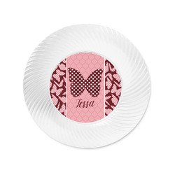 Polka Dot Butterfly Plastic Party Appetizer & Dessert Plates - 6" (Personalized)