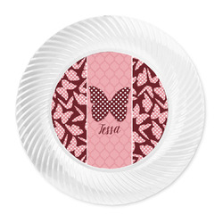 Polka Dot Butterfly Plastic Party Dinner Plates - 10" (Personalized)