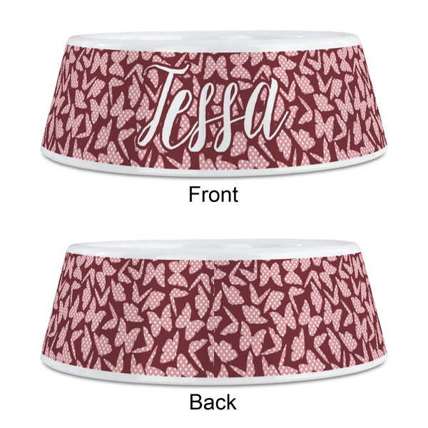 Polka Dot Butterfly Plastic Pet Bowls - Medium - APPROVAL