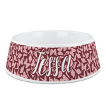 Polka Dot Butterfly Plastic Dog Bowl (Personalized)