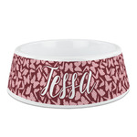 Polka Dot Butterfly Plastic Dog Bowl - Medium (Personalized)