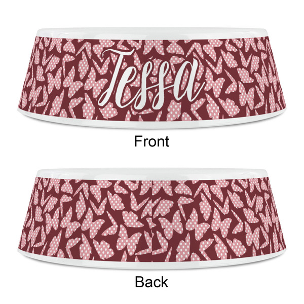 Polka Dot Butterfly Plastic Pet Bowls - Small - APPROVAL