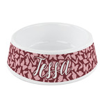 Polka Dot Butterfly Plastic Dog Bowl - Small (Personalized)