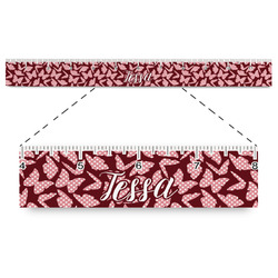 Polka Dot Butterfly Plastic Ruler - 12" (Personalized)