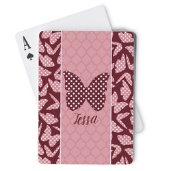 Polka Dot Butterfly Playing Cards (Personalized)