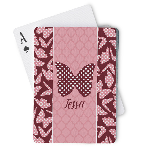 Custom Polka Dot Butterfly Playing Cards (Personalized)
