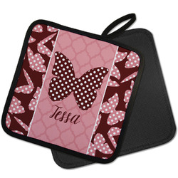 Polka Dot Butterfly Pot Holder w/ Name or Text