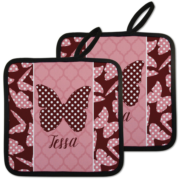 Polka Dot Butterfly Pot Holders - Set of 2 MAIN