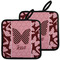 Polka Dot Butterfly Pot Holders - Set of 2 w/ Name or Text