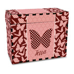 Polka Dot Butterfly Wood Recipe Box - Full Color Print (Personalized)