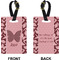 Polka Dot Butterfly Rectangle Luggage Tag (Front + Back)